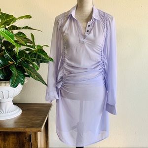 Women’s Blush Purple Shear Long Sleeve Blouse 👚